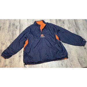 Auburn Tigers Jacket Mens 2XL Reversible Nylon Fleece Pullover Pro Player Y2K
